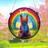 Yorkshire Terrier Rainbow Bridge Personalised Stained Glass Effect Suncatcher